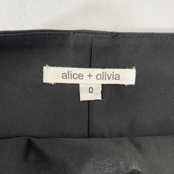 ALICE + OLIVIA BLACK HIGH RISE FLARED DRESS PANTS - 0 - Picture 3 of 9